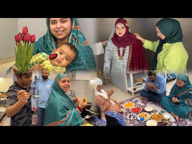 Ruhaan humare ghar Aaya  | family ke sath Iftar ki Taiyari | hijabi Bride look