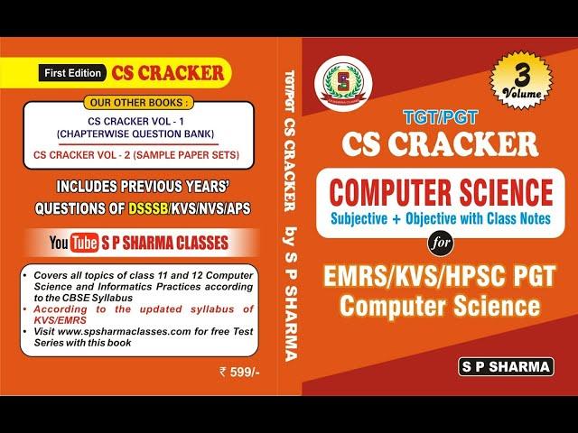 Best book for KVS, EMRS, HPSC TGT and PGT Computer Science Exam