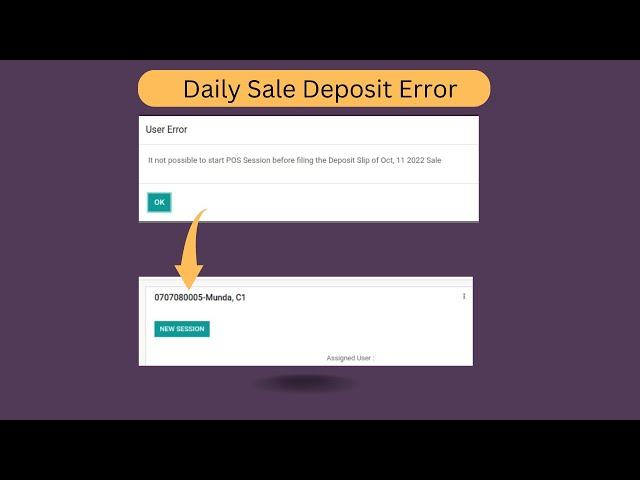 Daily sale Error While starting Session #odoo14