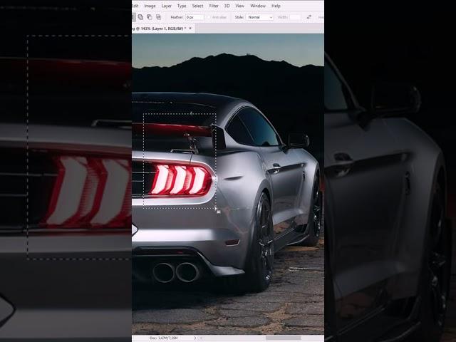 How to change the color of the car's headlights in Photoshop