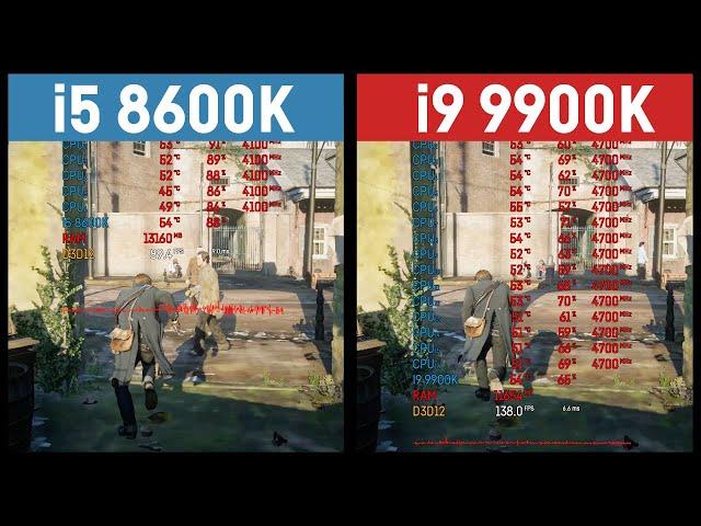 i5 8600K vs i9 9900k (@stock & low settings)