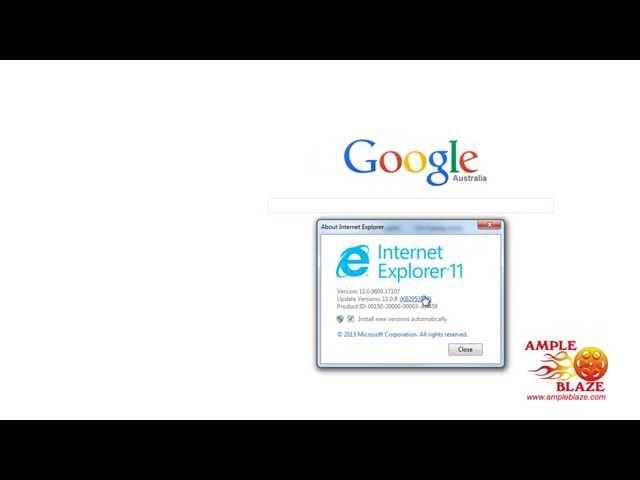 Ample Blaze How to Find the version of internet Explorer