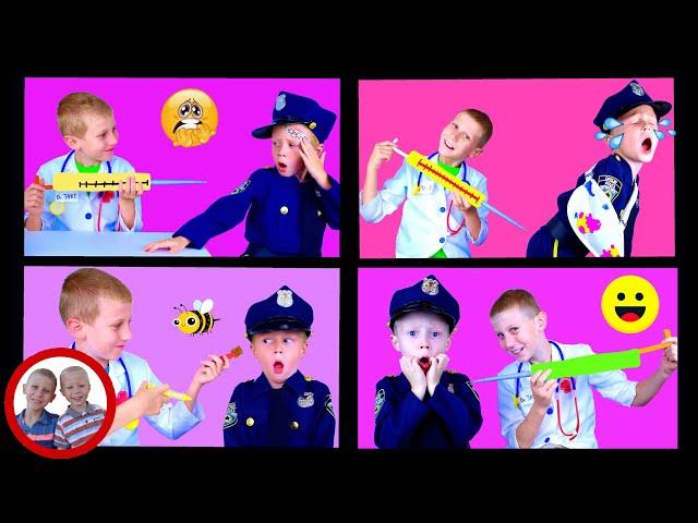 Doctor and Police Officer Best Mix | Mike and Jake Pretend Play Compilation | Doctor Set| Doctor Kit