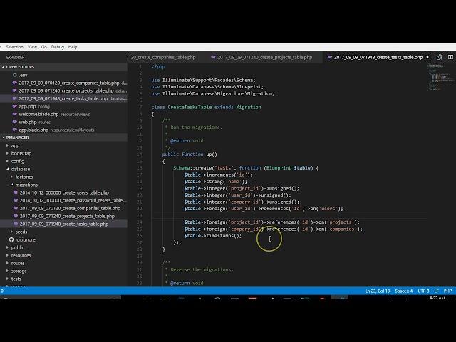 Laravel 5 5 tutorial   10   How to create projects migration