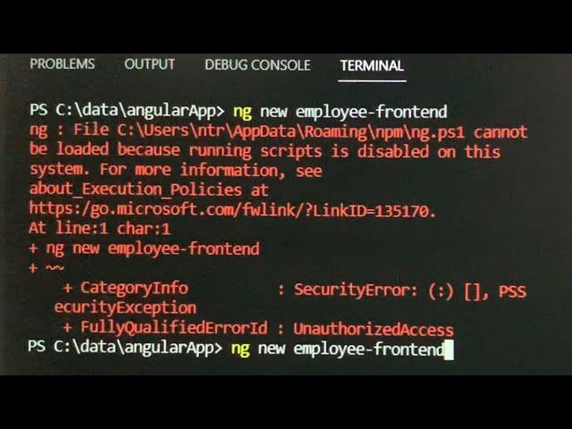 Angular ERROR: ng.ps1 cannot be loaded because running scripts is disabled on this system (fix)
