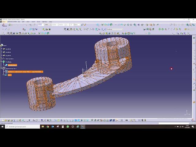 Catia Tarama Datasını Katı Modele Çevirmek ve Parça Taşımak Convert stl to part and part replacement