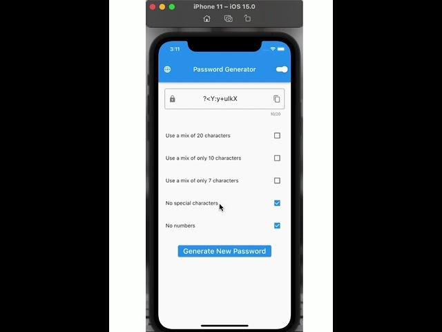 Password Generator App using Flutter