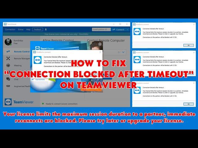 How To Fix "Connection blocked after timeout" On TeamViewer (2020) - [romshillzz]