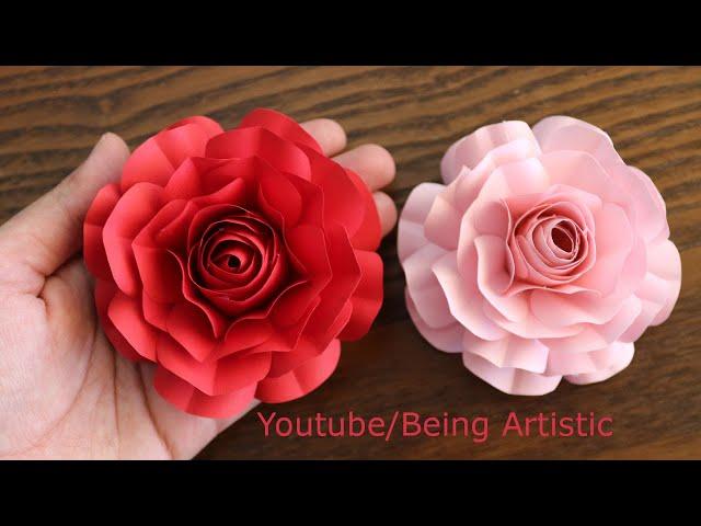 Easy Way To Make Realistic Paper Rose - Paper Flower - Paper Craft - DIY Flower