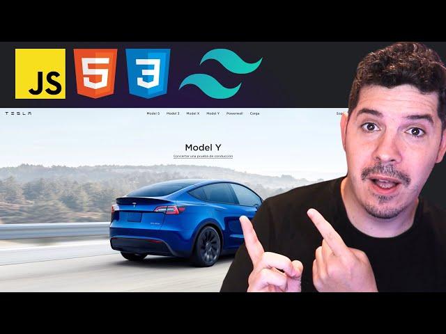 Clon del sitio web de Tesla con HTML, CSS, JavaScript y Tailwind