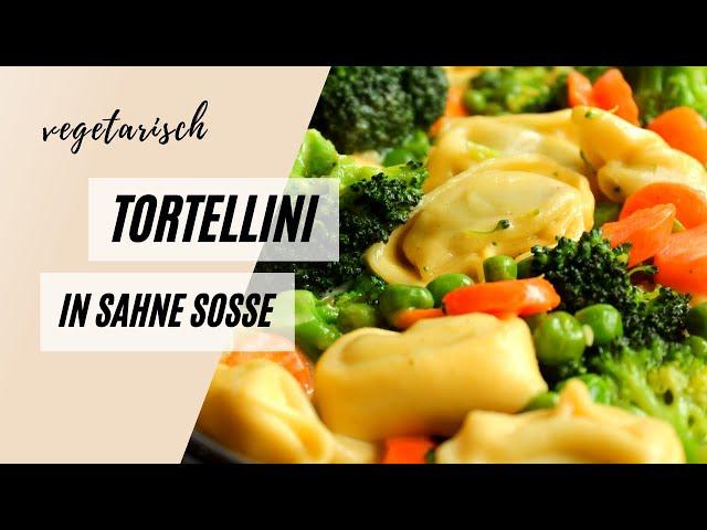 Tortellini in Sahne Soße mit Gemüse | vegetarisch, One Pot Pasta