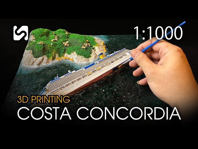 Costa Concordia wreckage model scene production 1/1000