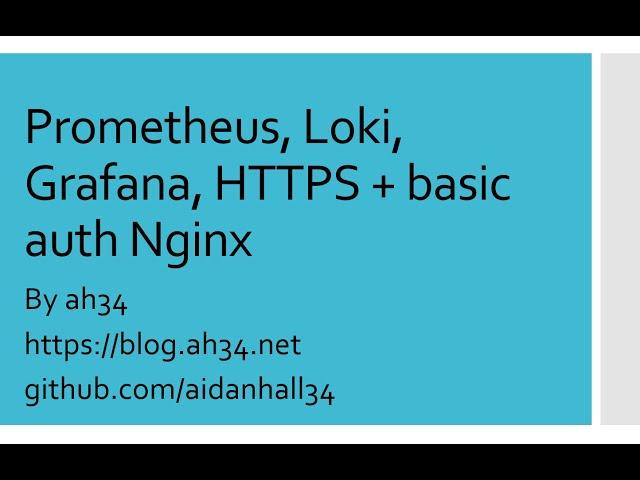 Prometheus, Loki, Grafana, and nginx automated setup with Ansible