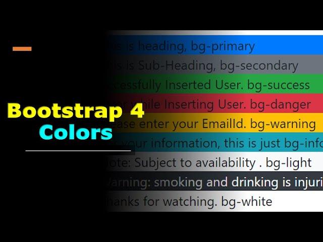 Bootstarp 4 Tutorial: Bootstrap Text and Background Colors