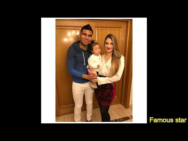 football player Casemiro and his wife Anna Mariana And his daughter