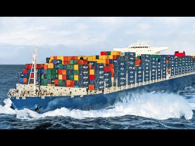 Biggest Container Ships In Storm! Huge Rogue Waves