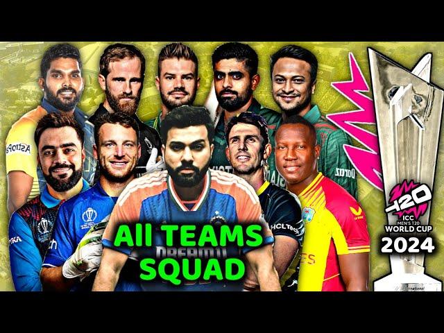 T20 World Cup 2024 All Teams Confirm Squad | Team India Squad | Comeback, Injured, Dropped Players