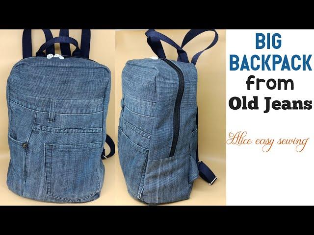 DIY backpack from old jeans | recycle old jeans