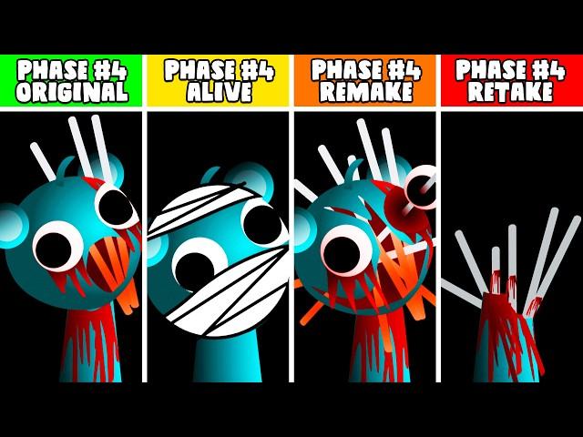 Phase 4 VS Phase 4 Alive VS Phase 4 Retake VS Phase 4 Remake in Incredibox Sprunki!