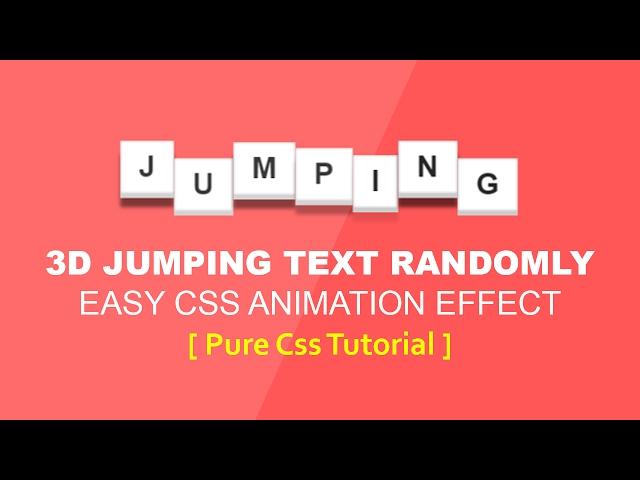 Css 3D Text Jumping Animation - Latest Css Animation Effect 2017 - Plz SUBSCRIBE Us For Daily Videos