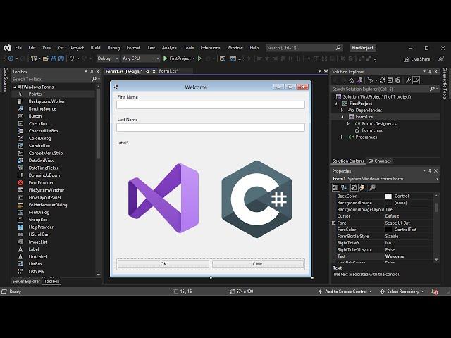 Create Your First C# Windows Forms Application using Visual Studio 2022