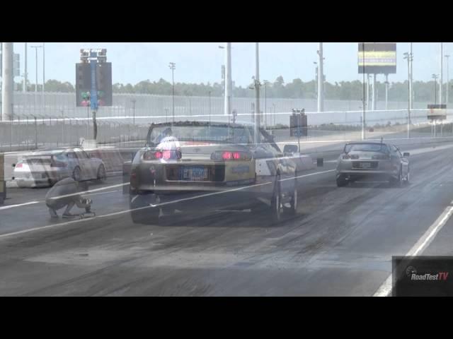 700 RWHP Supra Turbo  vs. Porsche 911 Turbo GT2 -1/4 mile Drag Race Video - Road Test TV ®