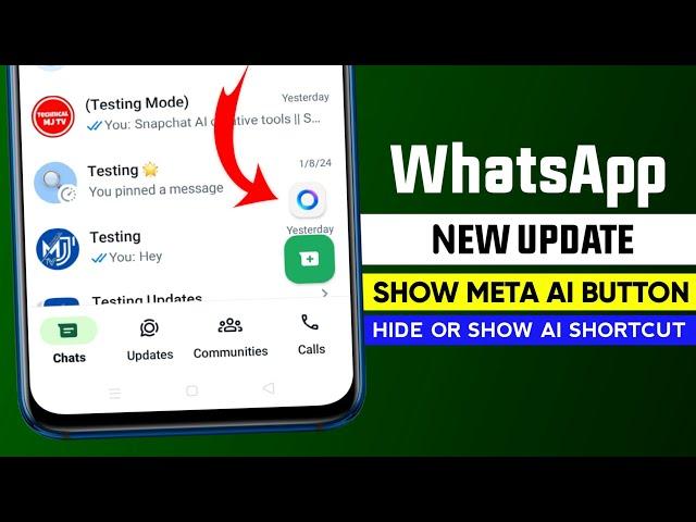 WhatsApp show Meta AI button update || WhatsApp new update || Hide Meta AI button