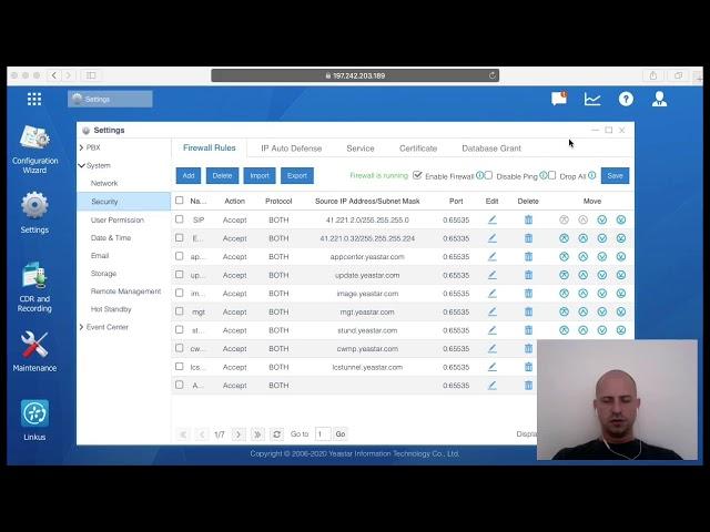 Yeastar S - Firewall Rules for SIP and LAN