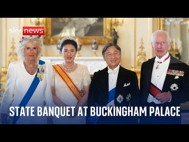 King and Queen welcome Japanese Emperor and Empress to state banquet