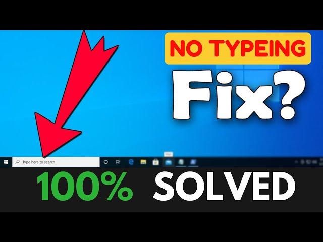 How to Fix Windows 10 Search Not Working  || Can't Type in Windows 10 Search Bar | Fix not Searching