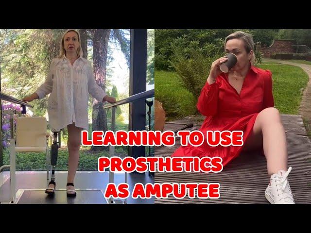 Amputee woman | adaptive prosthetic leg user | learning how to use