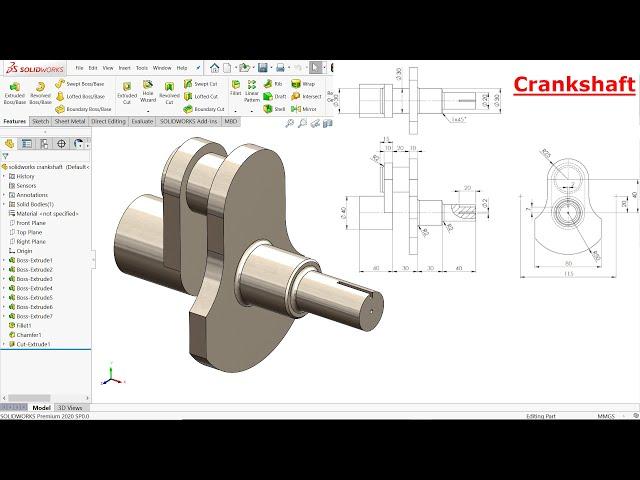 SolidWorks Tutorial Crankshaft