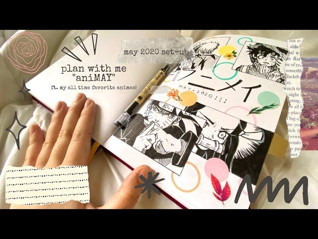  PLAN WITH ME |  MAY 2020 bullet journal SET-UP + aniMAY theme  (ft. my favorite ANIME)