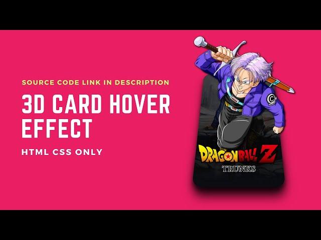 3D Card Hover Effect Using HTML CSS Only