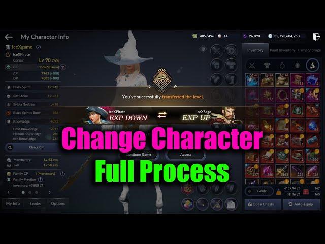 Black Desert Mobile Change Character Full Process