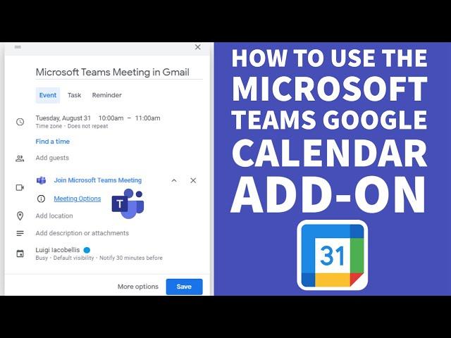 How To Use the Microsoft Teams Google Calendar Add-On