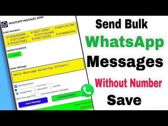 Send Bulk Whatsapp Message Without Number Save & All Groups Contacts Number copy In One Click