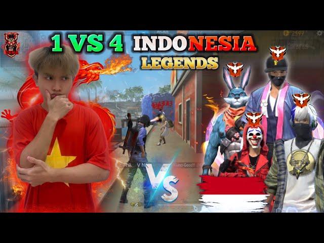 FREE FIRE | CENA Thử "1 Vs 4 Huyền Thoại", Bên Sever INDONESIA Và Cái Kết Lia Tùm Lum