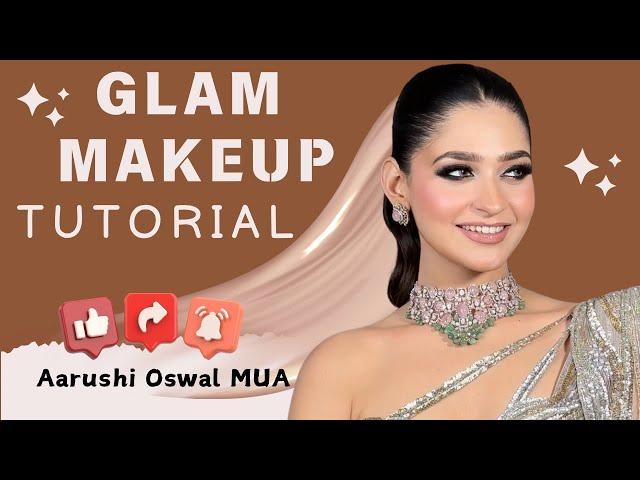 GLAM ENGAGEMENT MAKEUP TUTORIAL | Step by step tutorial | Makeup for Roka/Shagun/Cocktail | #makeup