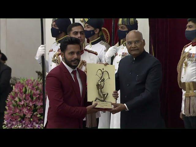 President Kovind confers Arjuna Award, 2021 on Shri Harmanpreet Singh