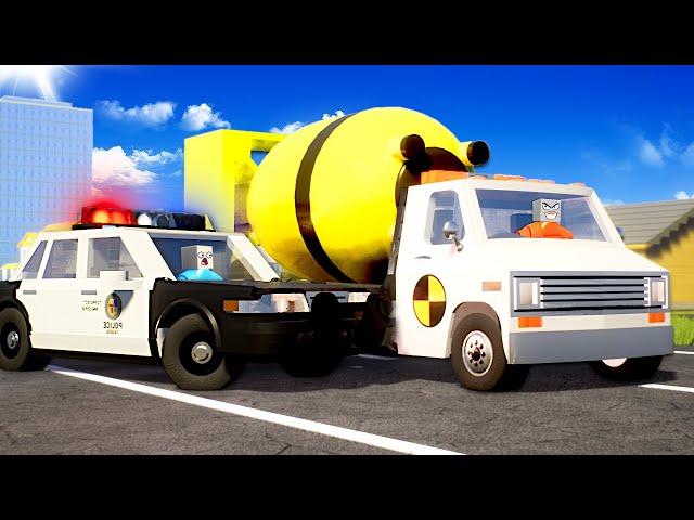 POLICE CHASE TRUCK HAULING A NUKE! (Lego Cops and Robbers)