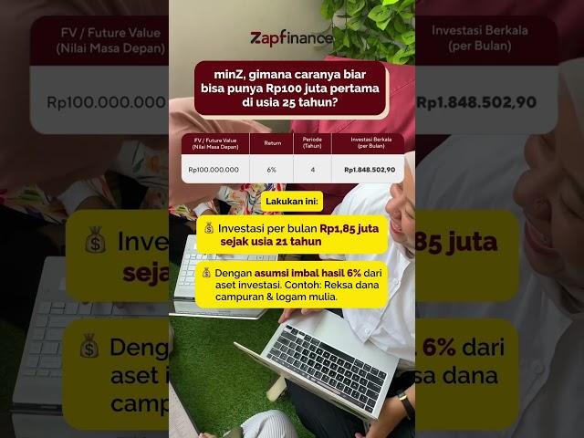 Cara gen Z biar punya Rp100 juta #1hari1solusi #tips #keuangan