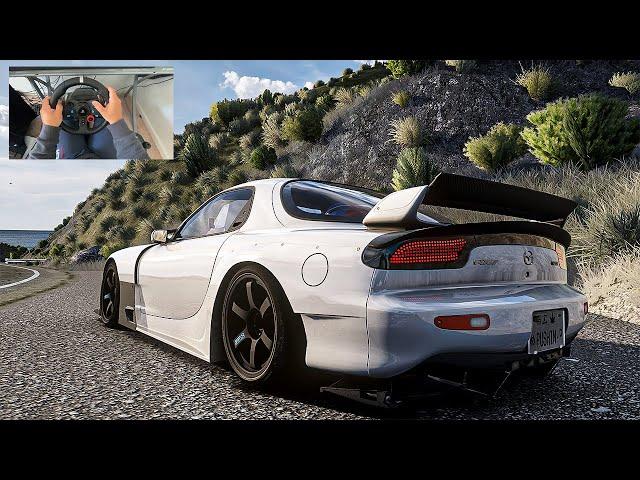 INSANE Mazda RX7 Spirit - Assetto Corsa | Steering Wheel Gameplay