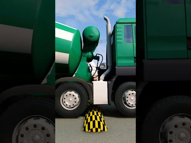 Semi Truck & Cemnet Truck vs Speed Bump #shorts #viralshorts #beamngdrive #trending #ytshorts #funny