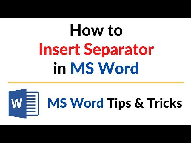 How to Insert Separator in MS Word