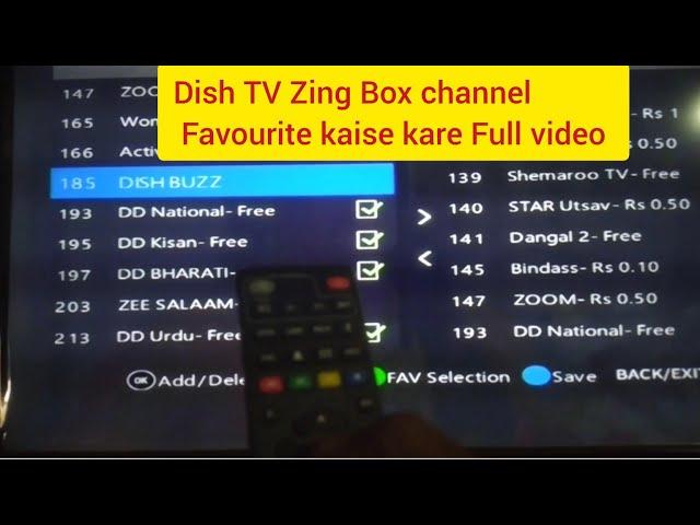 Dish TV Zing Box channel Favourite kaise kare / डिश टीवी ज़िंग बॉक्स चैनल पसंदीदा कैसे बनाये / Zing