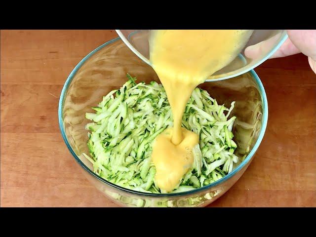 Just grate the zucchini and add the eggs! So tasty that I cook every day in the summer