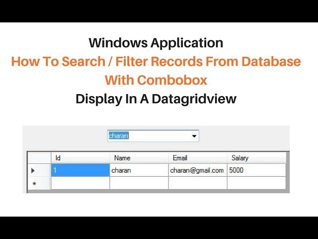 winforms combobox search and display records in datagridview c# 4.6