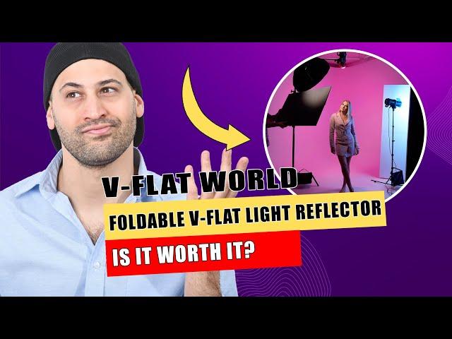 V-FLAT WORLD Foldable V-Flat Light Reflector 10-in-1 Portable Photography 40" x 40" x 2" - Pack of 2