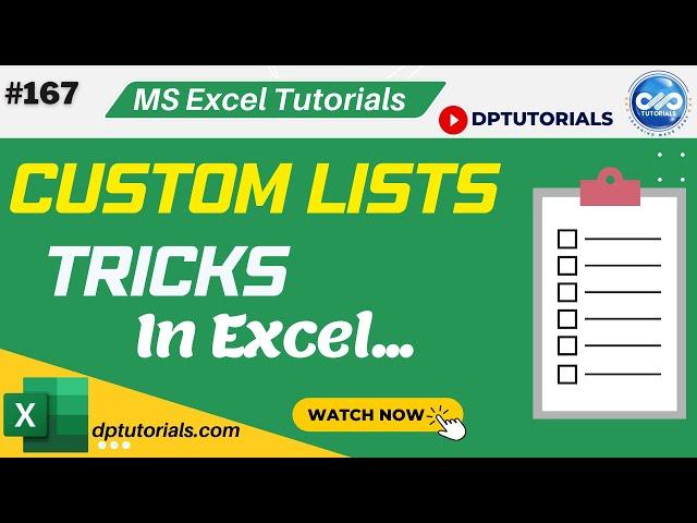 How To Create A Custom List In Excel